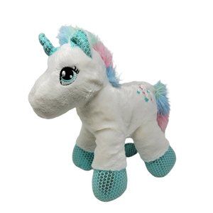 Dan Dee Unicorn 13'' Plush Stuffed Animal White Blue Pink Embroidered Stars
